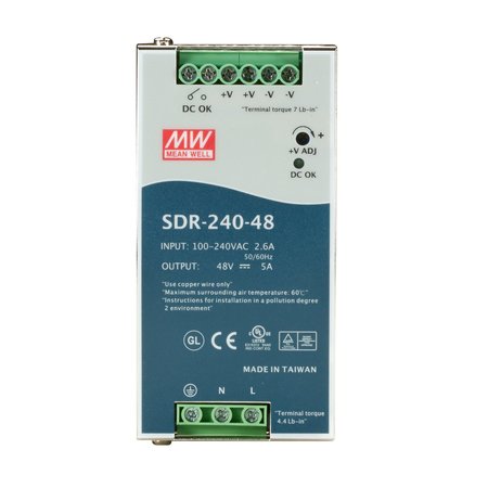 BLACK BOX Din Rail Power Supply 240 Watts, 48 Vd SDR-240-48